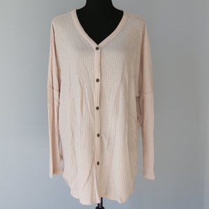 Beige Button Up Cardigan Sweater XXL - NEW